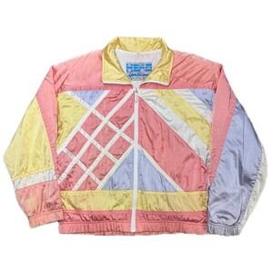 Vintage HEAD Sportswear‎ Windbreaker Jacket Pastel Colorblock 80s 90s Zip up